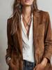 2025 Women's Elegant Retro Suede Velvet Single-breasted Jacket