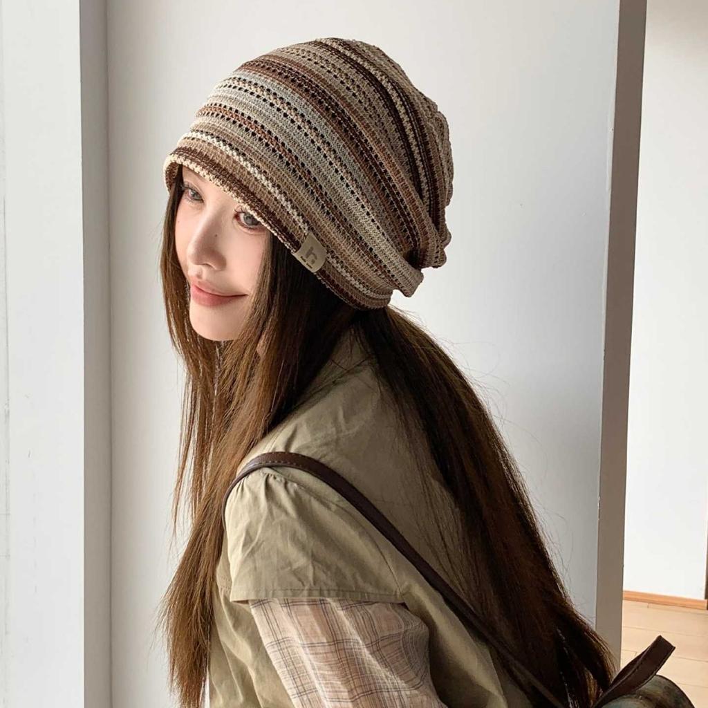 Color bar floating pile hat children foreign gas cover white hair hollow breathable hat new bag head hat