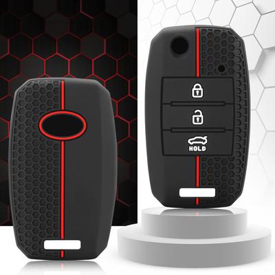 Coque de protection en silicone pour clé de voiture, compatible avec Kia Rio 3 K2 K3 K4 K5 Sportage Picanto Optima Soul Ceed Sorento Forte Stinger Cerato
