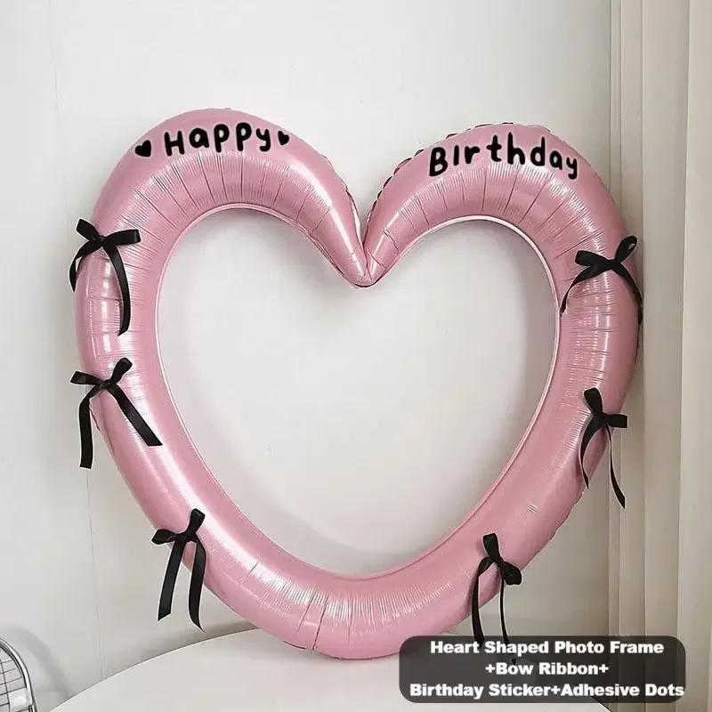 

Hollow out Love Bow Balloon Aluminum Film Cute Valentine s Day Wedding Birthday Party Decoration Photos Props Photography Tool