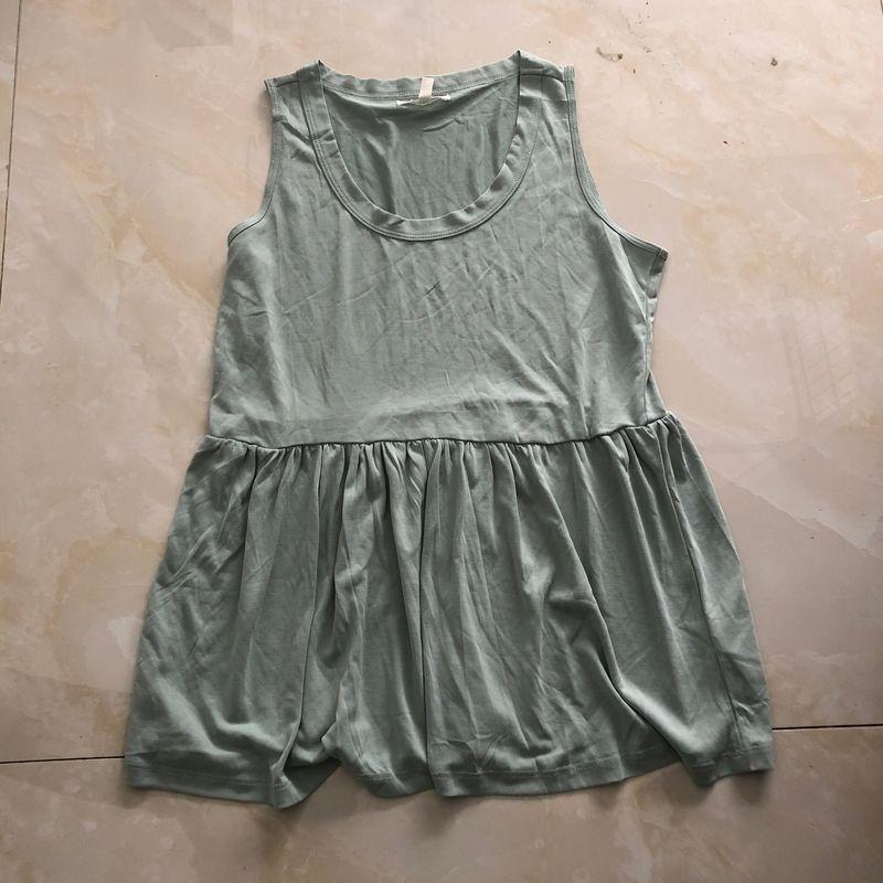 

Модальный жилет Летнее поступление Новинка Зарубежная торговля Женская одежда круглый вырез Пуловер Без рукавов Со сборками Лоскутная работа Большие размеры Топы 25109 Bean Green B- 19-13-2 S