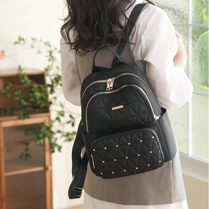 IELGY backpack, Korean version trendy schoolbag casual college student Oxford cloth canvas backpack