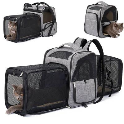 New Large Cat Bag Wholesale Large Capacity Double Expansion Pet Backpack Oxford Cloth Expandable Pet Bag