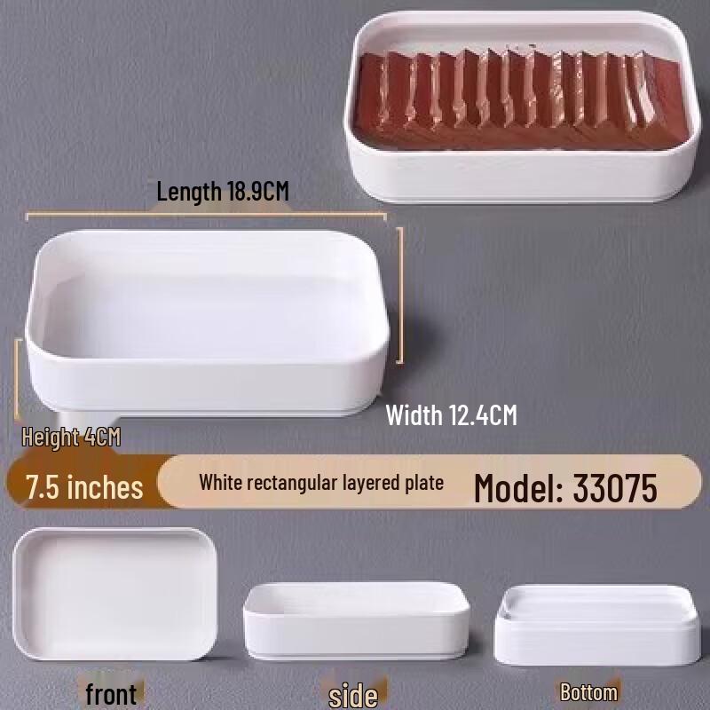 Melamine Rectangular Hot Pot Serving Plates - Double Compartment (10-Pack)