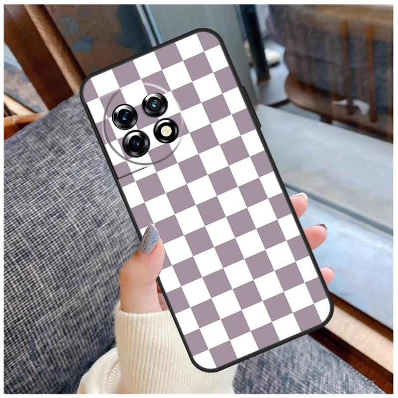 Checkerboard Checkered Board Case For OnePlus 15 12R 13R 13T 10T 8T 13 12 11 10 Pro Nord 5 CE 2 3 4 Lite N20 N30 Coque