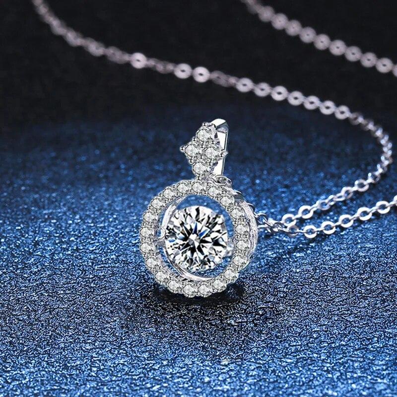 

NeeTim 1CT кулон из муассанита для женщин бриллиантовое ожерелье S925 стерлингового серебра белое золото позолоченные ювелирные изделия подарок на день Святого Валентина 45cm