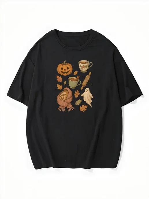 Oversized T-shirt with Halloween print 4XL