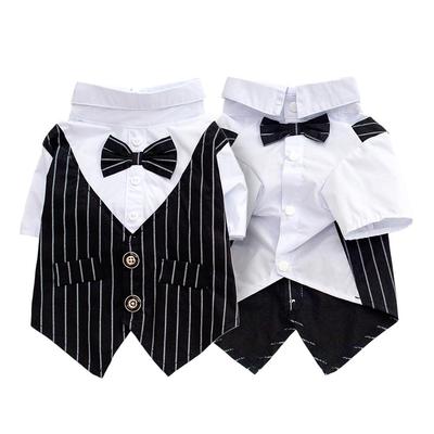 Wedding Dog Shirt Formal Tuxedo for Dog Stylish Pet Halloween Bow Tie Apparel