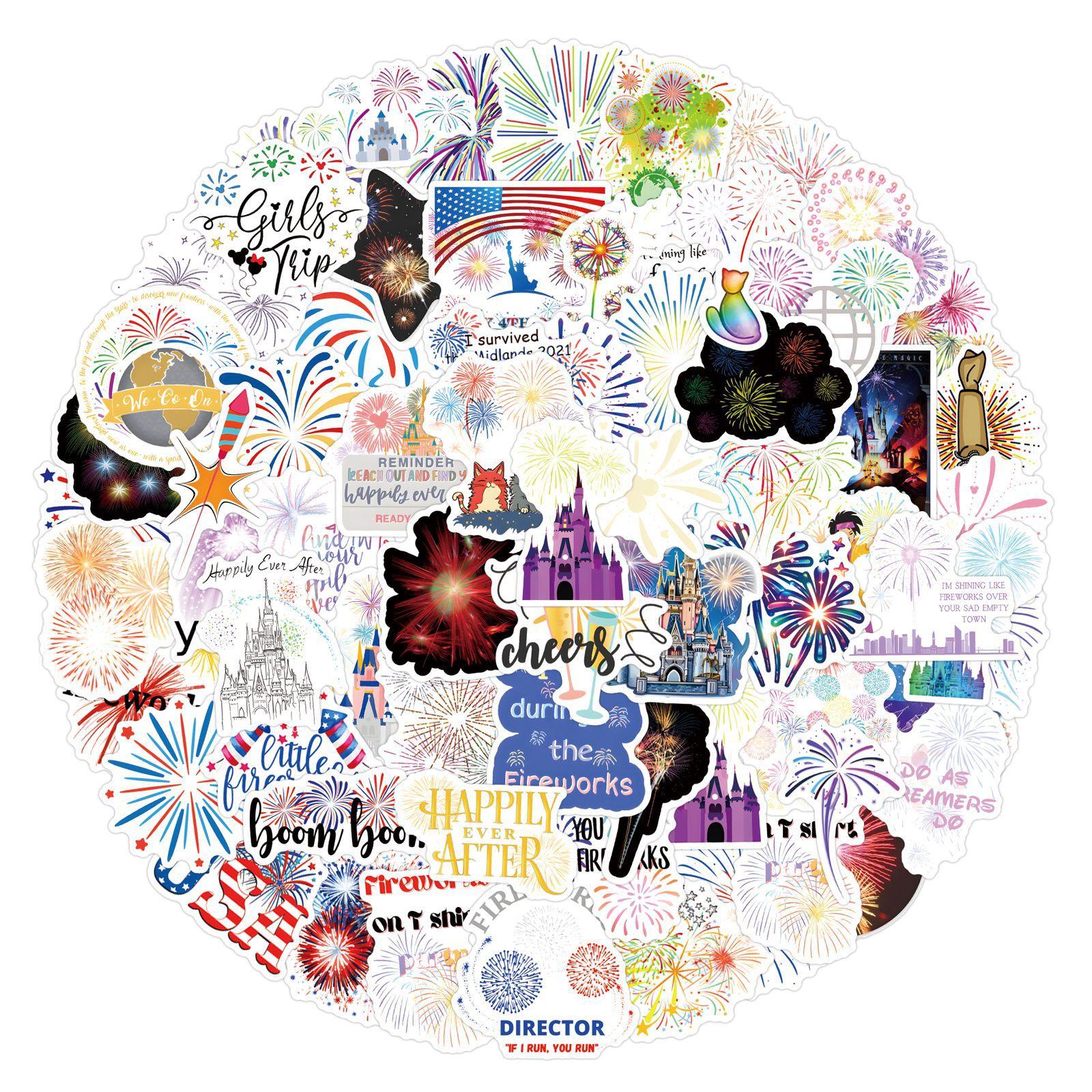 

110 Новых Граффити-наклеек с фейерверками Украсьте чемодан, мобильный телефон, водонепроницаемые персонализированные наклейки