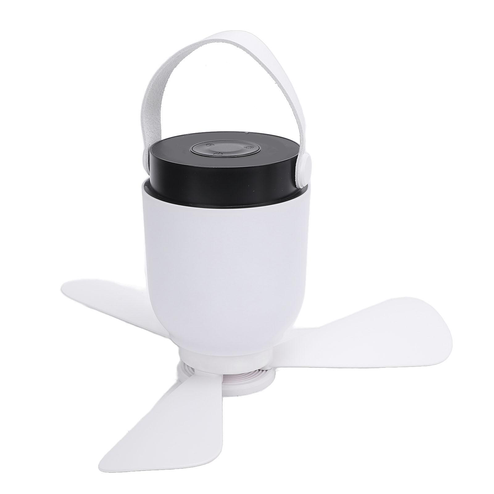 

USB Rechargeable Ceiling Fan Quiet Remote Control Ceiling Camping Fan With LED Lamp For Bedroom білий