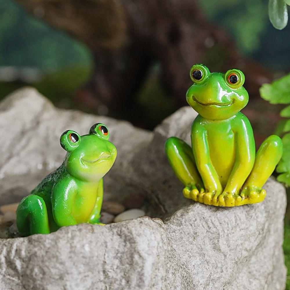 Mini Garden Frog Ornament Cartoon Micro Landscape Decoration Frog Figurines  Bonsai