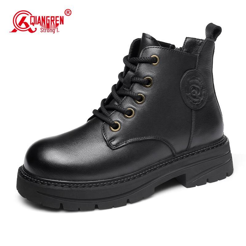Jihua 3515 Women s Wool-Lined Winter Leather Boots 38