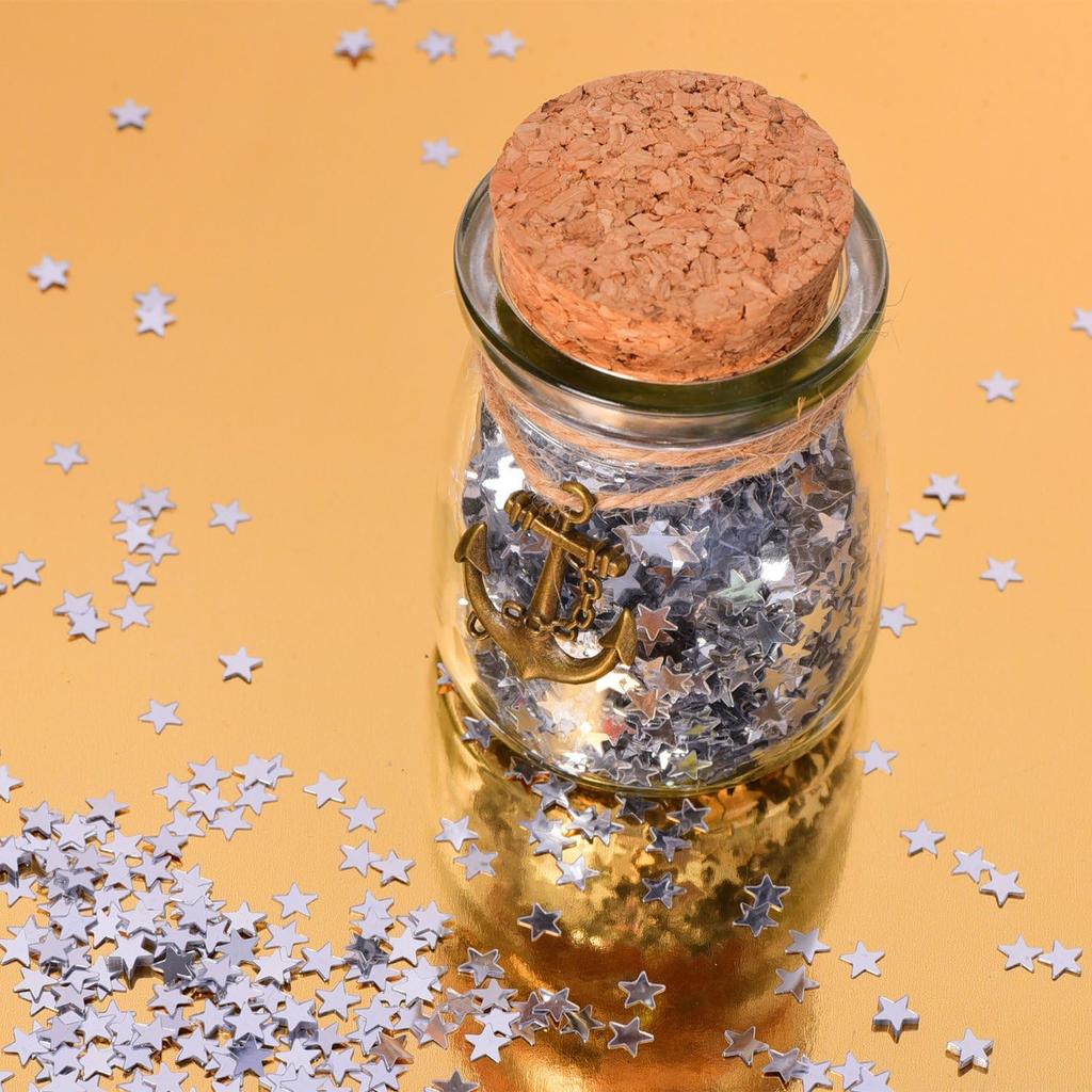 EBOOT Silver Star Confetti for Tables Glitter Star Table Confetti Metallic Foil Sequ for Wedding Party Birthday Festival Decorations, 30 Grams/ 1