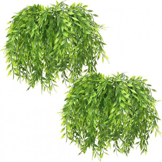 PASYOU Fake Leaves Plants for Christmas Decor, Gold Artificial Shrubs Grass Foliage Plastic Bulk Leaf Indoor Outdoor Home Garden Party Hotel Verandah
