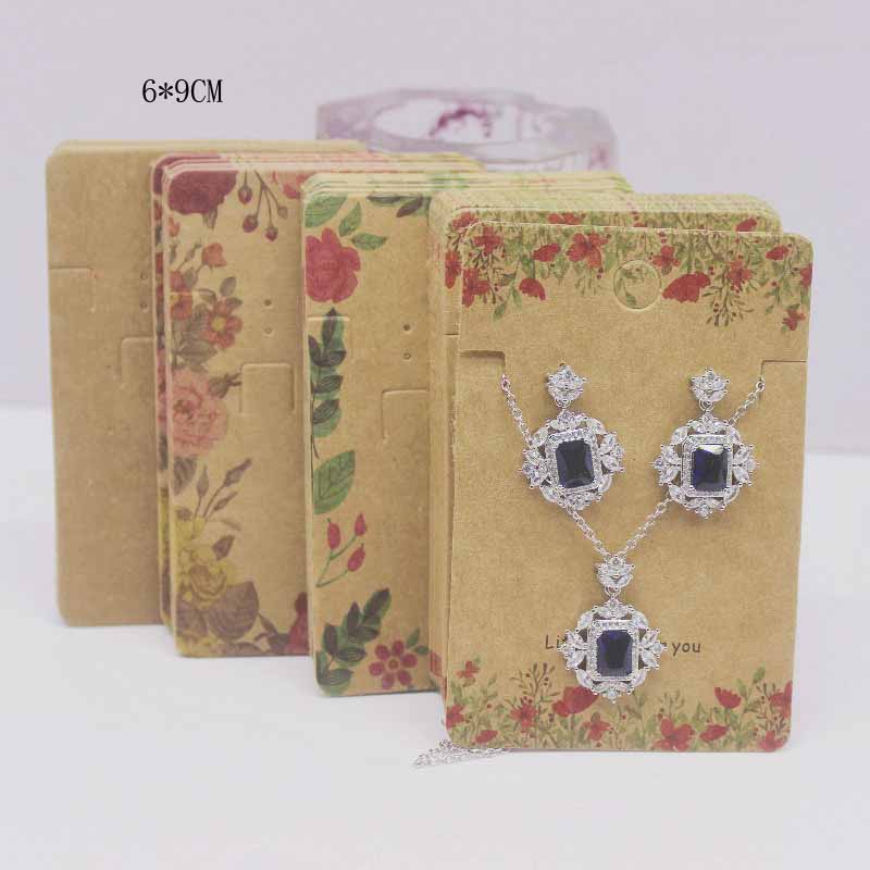 100pcs 5.1x6.3/6x9/7x9/5x7/5x5/5x4cm Mixed Earring Necklace Cards