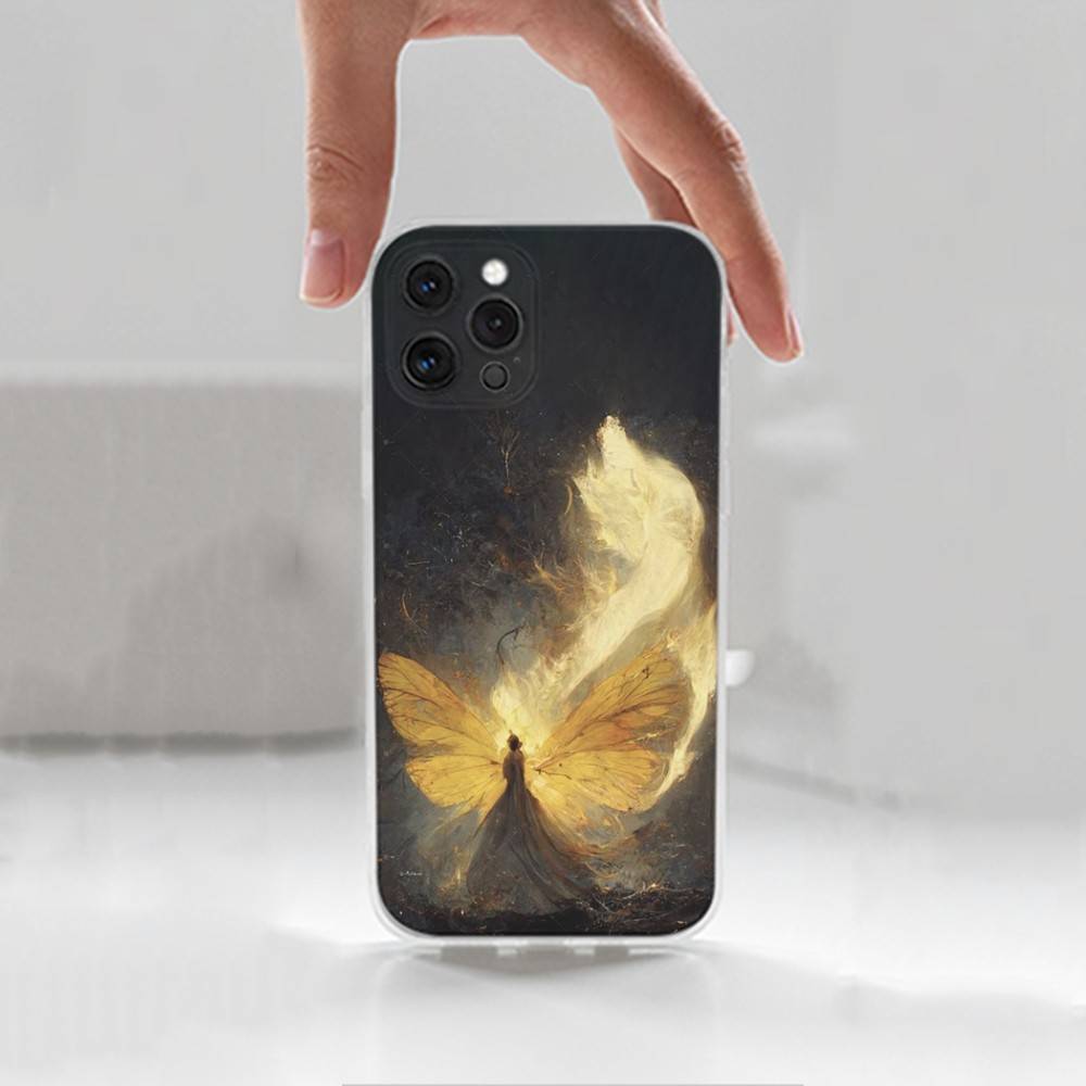 Ins Retro Butterfly Phone Case For iPhone,14,13,12,15,Pro,Max,Plus,11,17,16,X,XS,XR,SE,Mini Transparent Soft Cover