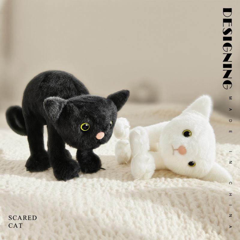 Black White Cat Plush Toy Stuffed Doll Cartoon Room Decoration Cute Kids Gift