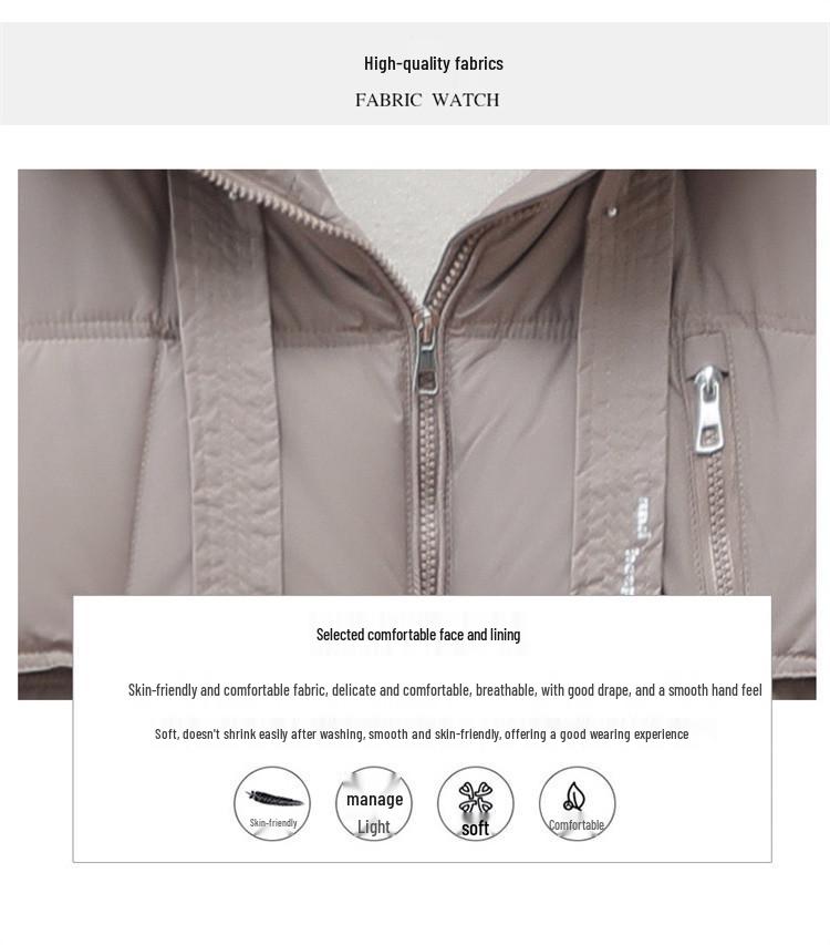 Women's Loose Fit Hooded Mid-Length Down Cotton Coat - Korean Style, Plus Size, Thickened Winter Outerwear