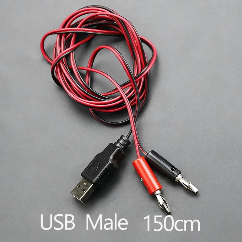 DIY Test Cable USB Male/Female to 4mm Banana Plug a Female Charging Cable USB Socket to Banana Plug Connection Wire