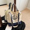 College-Stil Alphabet Canvas Tasche Damen neue trendige Mode Tragetasche lässige große Kapazität Umhängetasche