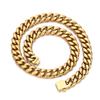 Trendige Cuban Link Kette & Armband aus Edelstahl mit glattem Verschluss