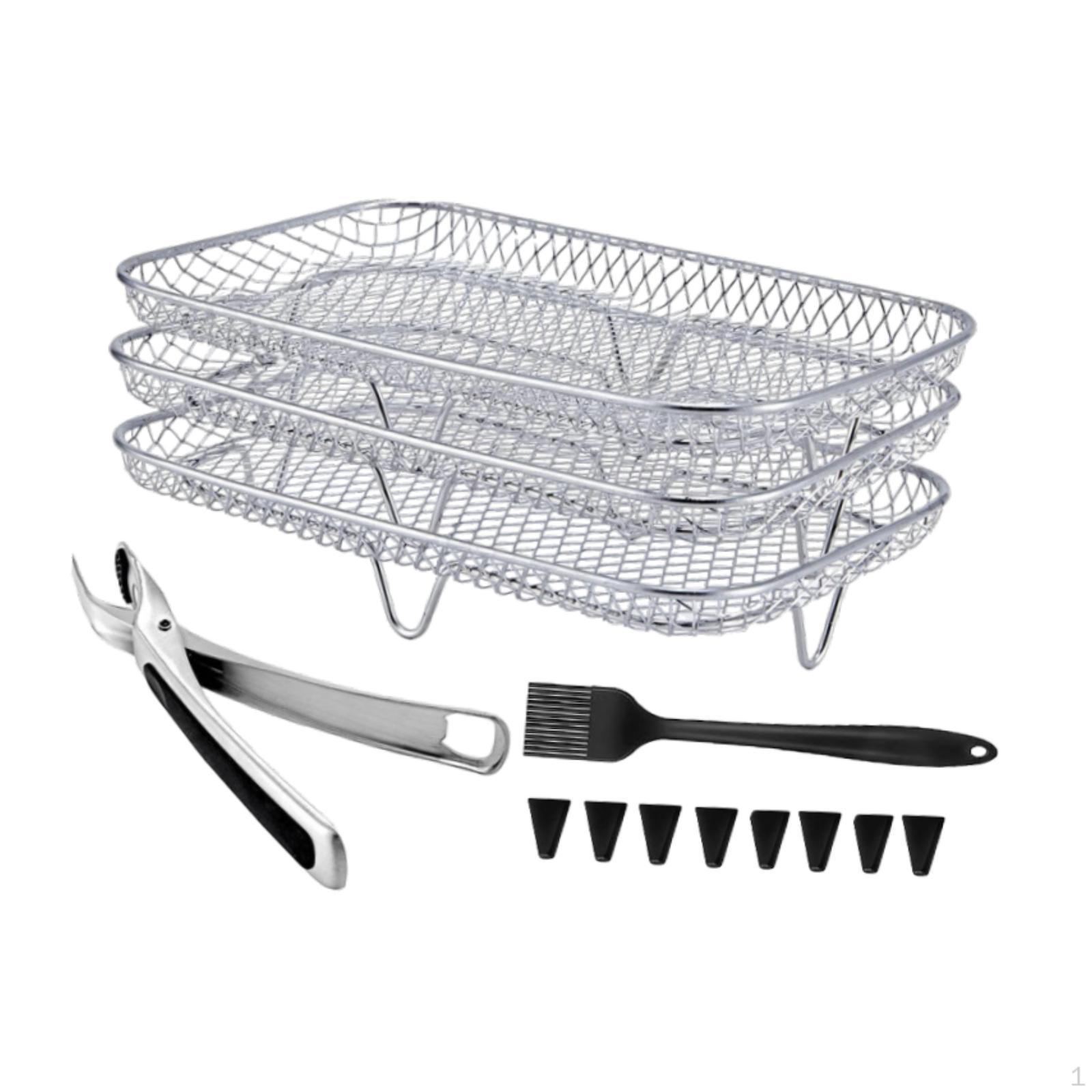 

3 Pack Air Fryer Racks for Grilling and Cooking rectangle