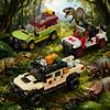 3-in-1 MOC Dinosaurier Welt Abenteuer SUV Geländewagen Bausteine Technisch Jura Ära Sportwagen Steine Spielzeug Geschenk