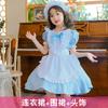 Kids Girl Black Maid Costume Dress Set Lolita Style Princess Outfit Dance Performance Party