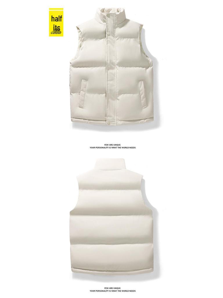 Men's Autumn/Winter Cross-Collar Thick Cotton Down Vest - Warm, Sleeveless, Hot Seller
