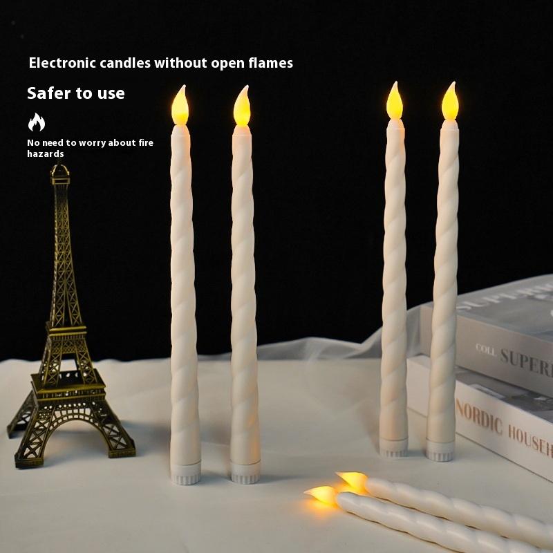 1 Piece Flickering Electric Long Candle Light Led Flameless Taper Candles Dinner Candle Candlesticks Decor For Party Wedding