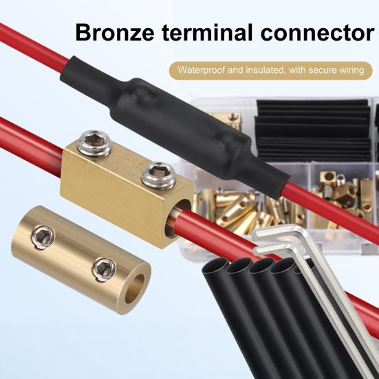 Wire Connectors Tinned with Heat Shrink Butt Brass Mechanical Butt Splice