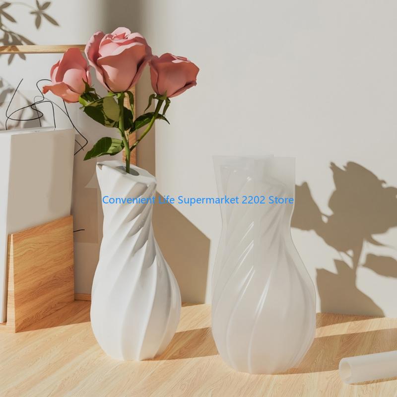 

XXUB Striped Silicone Vase Molds for Epoxy Resin Making Flower Vase Gypsum Decoration Textured Flower Vase Silicone Molds China Mainland