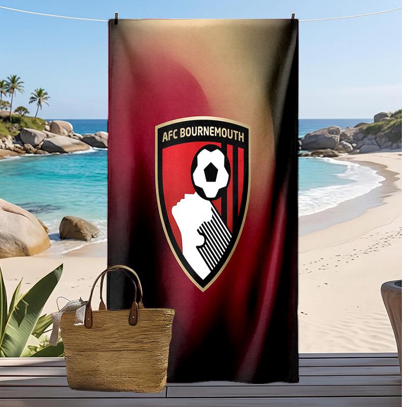 Bournemouth Fußball Druck Strandtuch, Großes Weiches Schnelltrocknendes Handtuch für Strand Camping Schwimmen