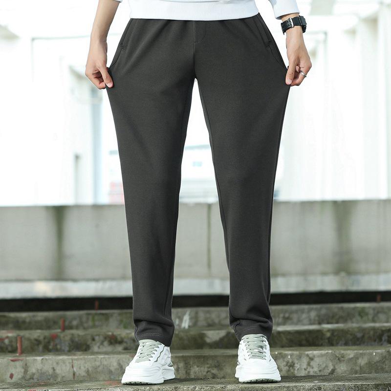Men's Loose Fit Knitted Sweatpants - Straight Leg, Plus Size, Casual Trousers for Spring and Autumn