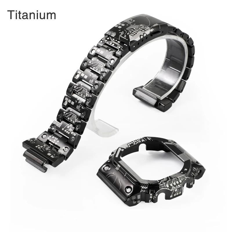 Zestaw Modyfikacyjny Tytanowo-Stalowy do Zegarka Casio G-SHOCK DW5600 GW-M5610 GWB5600 GMW-B5000 Metalowa Koperta Pasek Zamienny