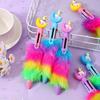 36pcs 0.7mm Soft Glue Moon Unicorn Six-color Ballpoint Pen Rainbow Hair Multi-color Hand-calling Pen Creative Gift Pen Back To School Season