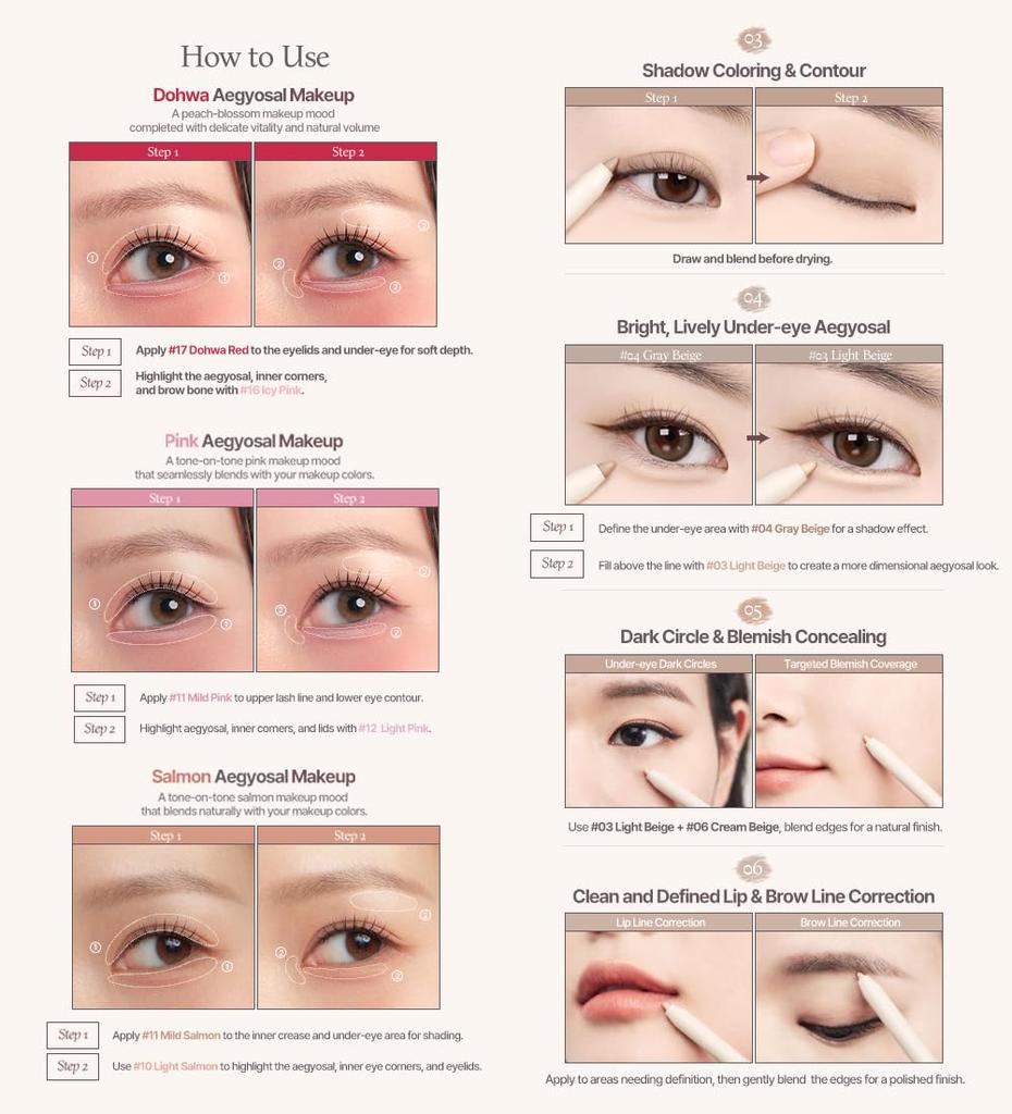 Heart Percent Dote On Mood Gel Eyeliner Pencil Waterproof Pencil High Adhesion Shadow Sharpener Korean Cosmetics Peach Blossom - Eyeliner/Tear