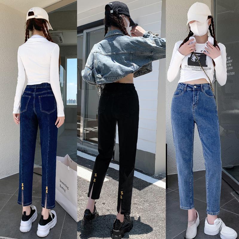 Dimanaf 2025 Spring Women Blue Jeans Pants Female Elastic Basic High Waist Trousers Long Pants