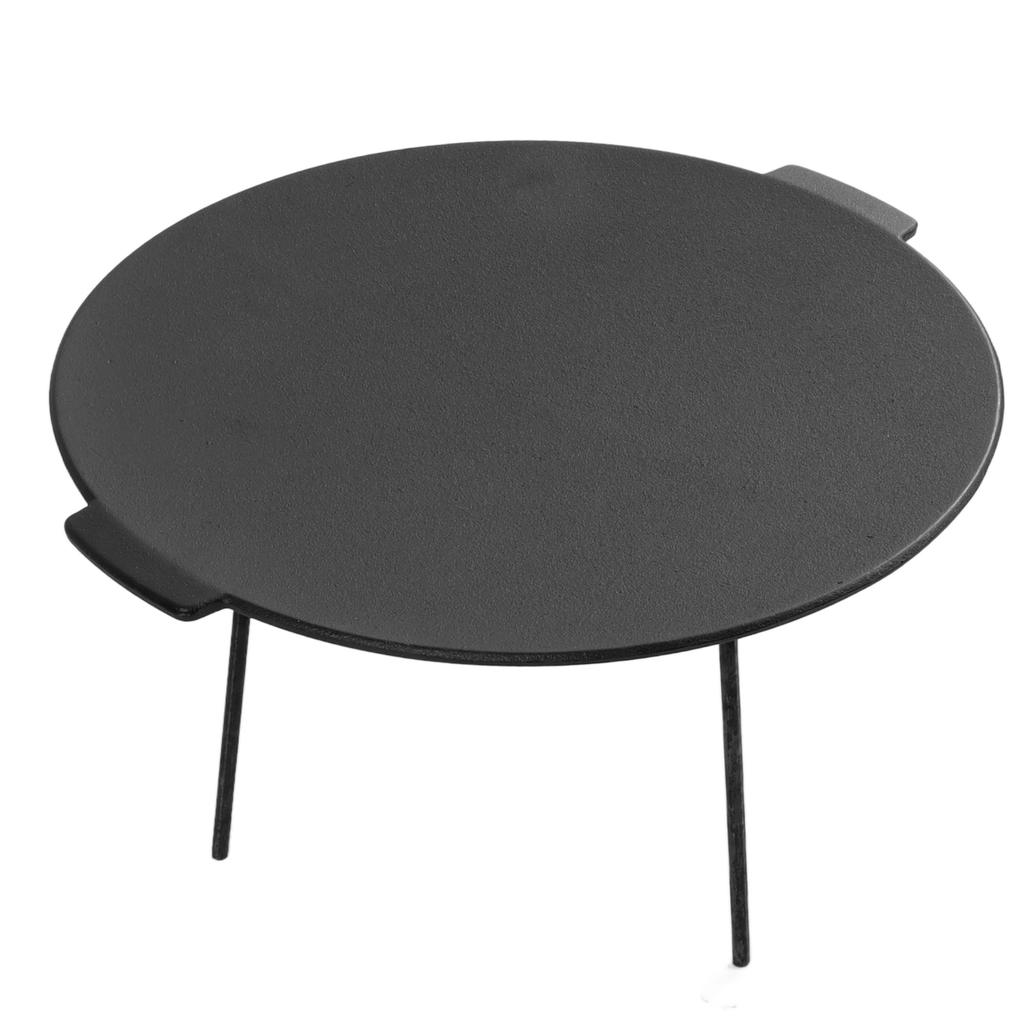 BBQ Grilovací pánev Nepřilnavá Odolná Žáruvzdorná Litinová Kulatá BBQ Grilovací deska pro Vnitřní a Venkovní použití