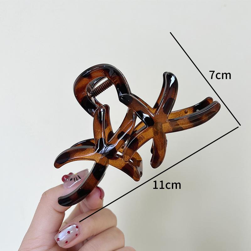 Clips de păr acrilic mare ondulat la modă pentru femei, coreean, culoare jeleu, acetat, geometric, cruce, accesorii de păr