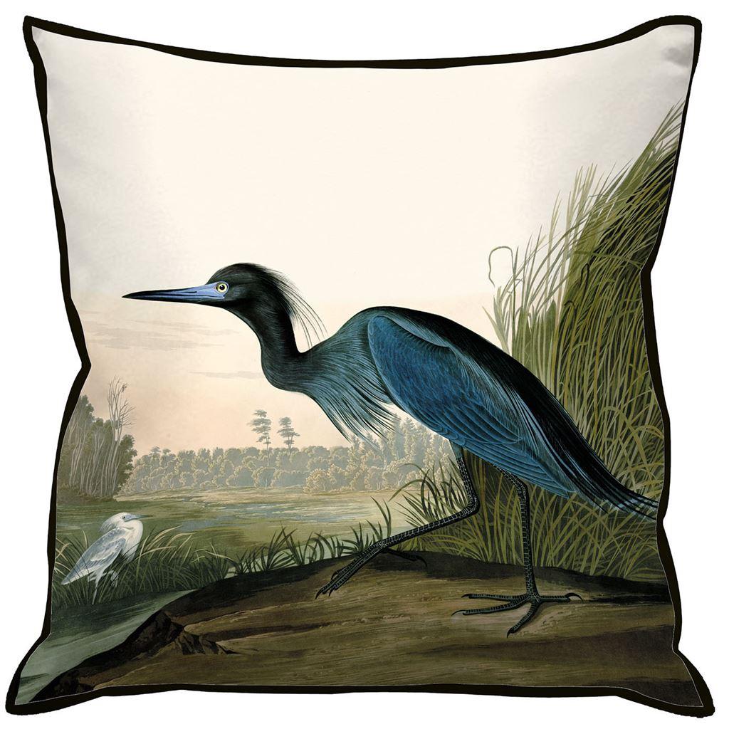 John James Audubon Blue Crane Cushion