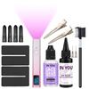Kit Extensii Păr UV Lampă UV Profesională cu Afișaj Digital Curing Rapid Set Complet de Unelte cu 30g Adeziv, 30ml Remover, Protecție Anti-UV pentru Salon DIY