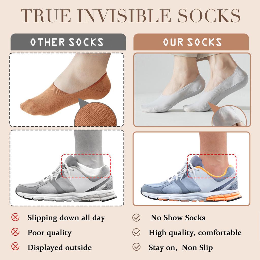 Men Vertical Stripe Ice Silk No Show Socks, Arbitrary Cut Non Slip Silicone Invisible Low Cut Cotton Sole Breathable Liner Socks