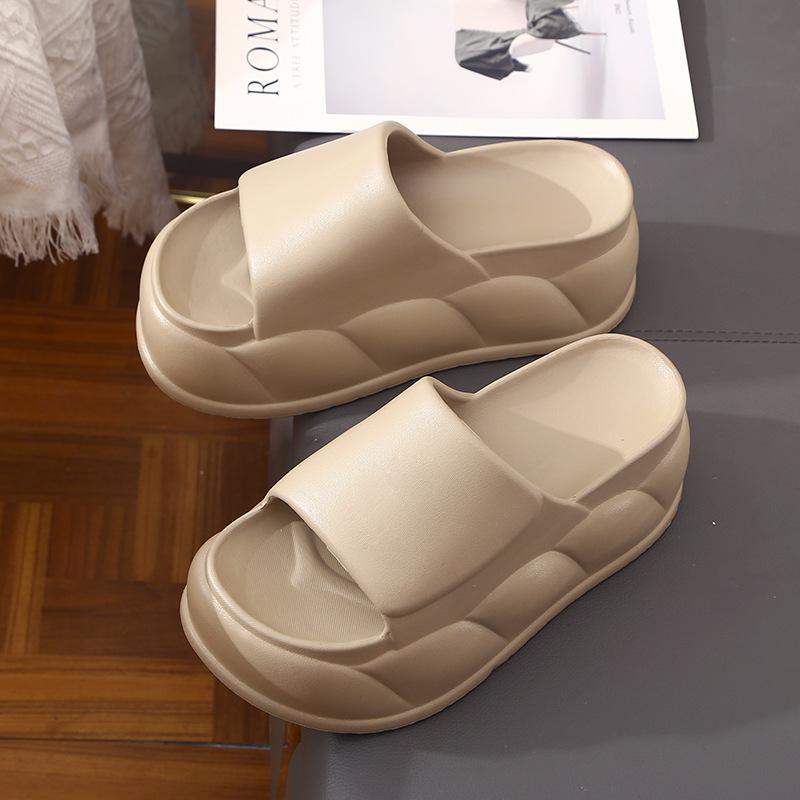 Super High Heels Girls Flat Slippers Woman 2025 Platform Heeled Flip-flops Ladies Chunky EVA Shoes Solid Color Keen Sandals