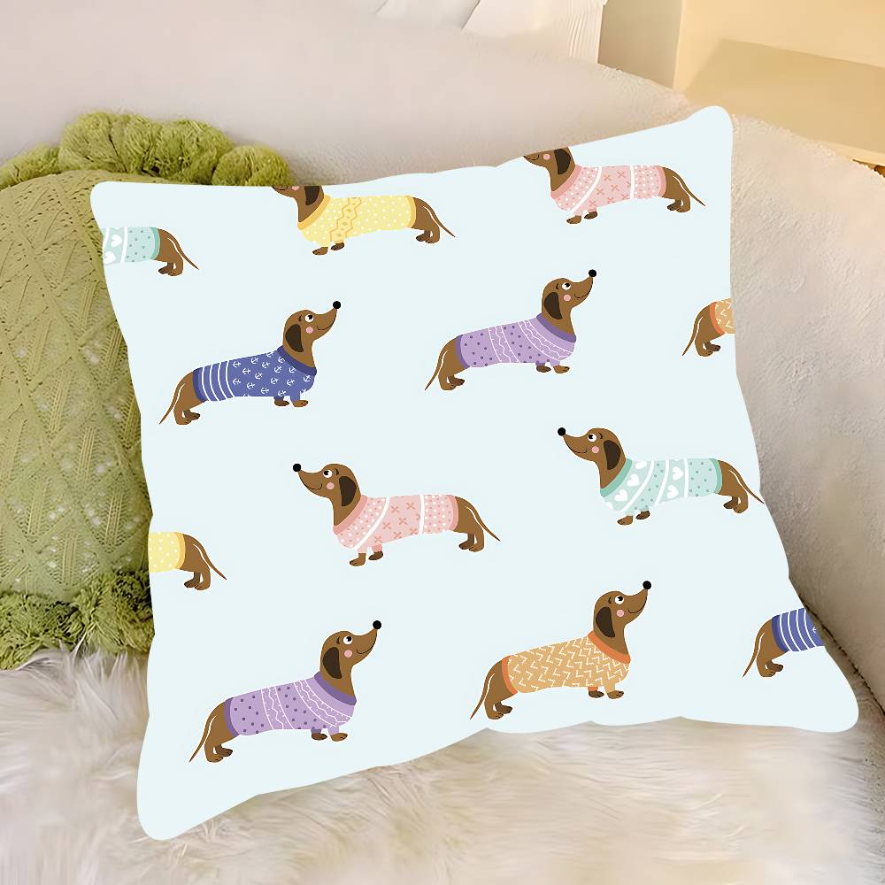 Söt Tecknad Tax Kuddfodral Avtagbart Tvättbart Kuddfodral – Mjukt Linne för Alla Årstider