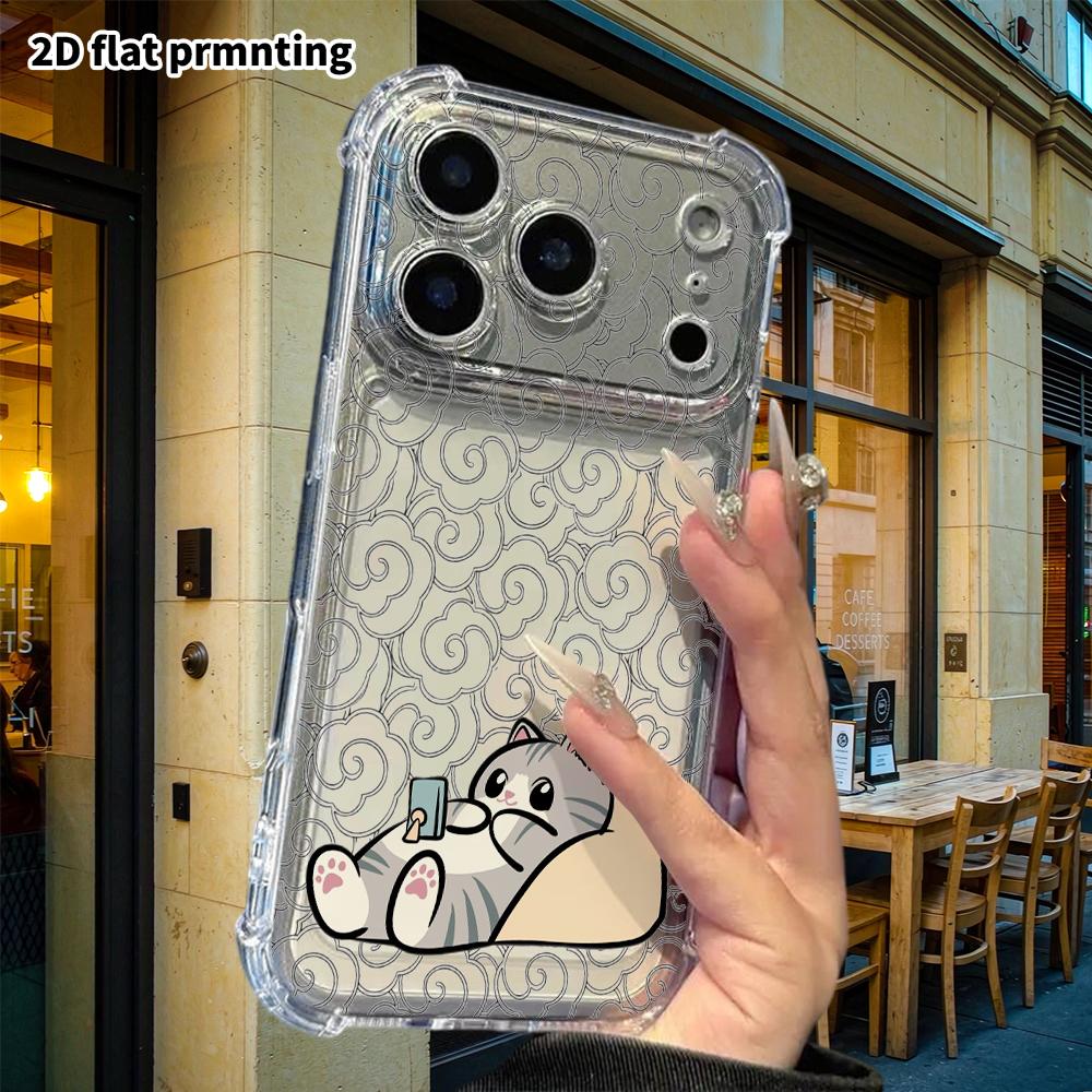 Phone Case: 2D Flat, Fits iPhone 18 17 16 15 14 13Pro, Transparent Four Corner Protection, Lazy Vibes, Christmas and Halloween Gift