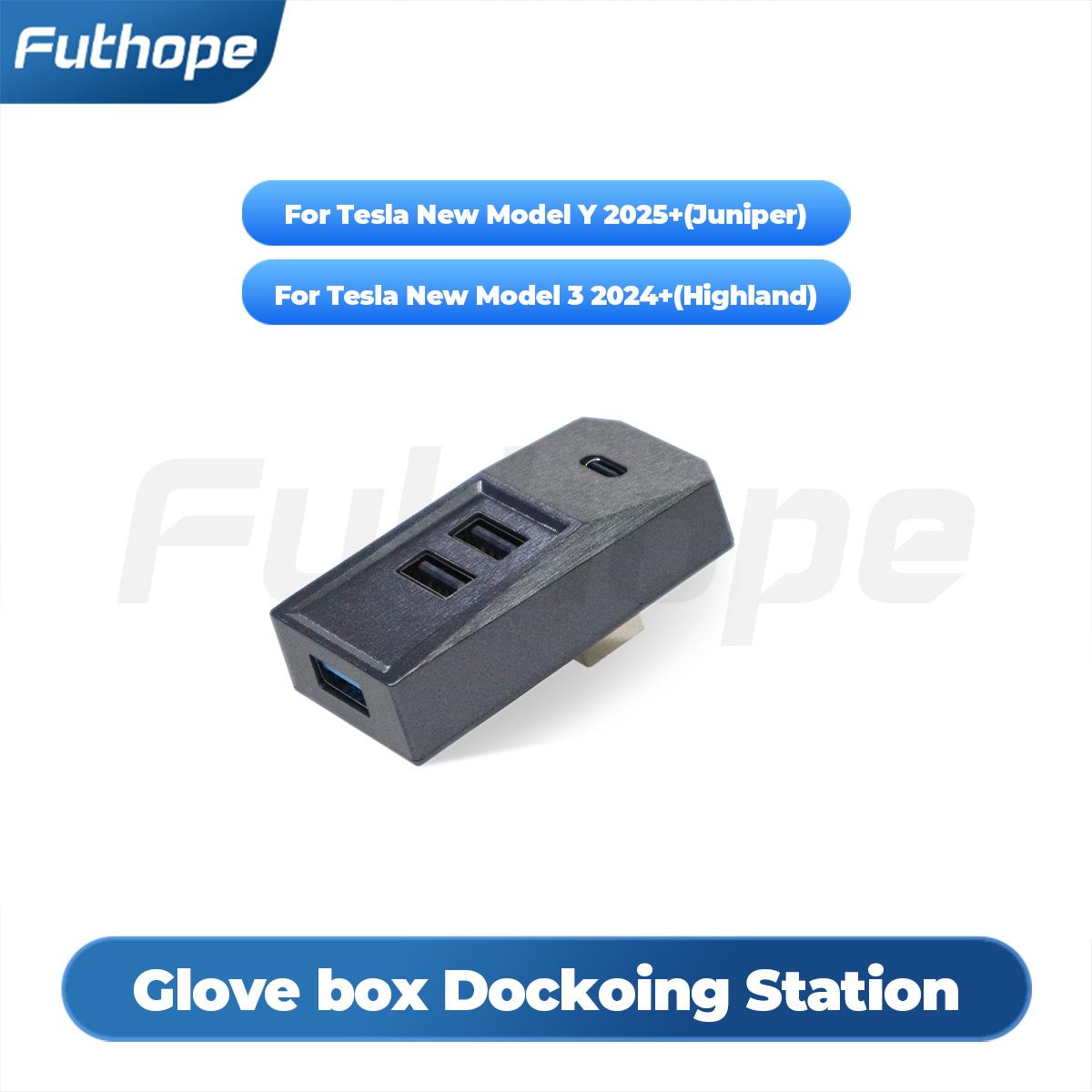 

USB-хаб для бардачка для Tesla Model 3 Model Y highland juniper Розгалужувач цифрового дисплея Док-станція Передача даних