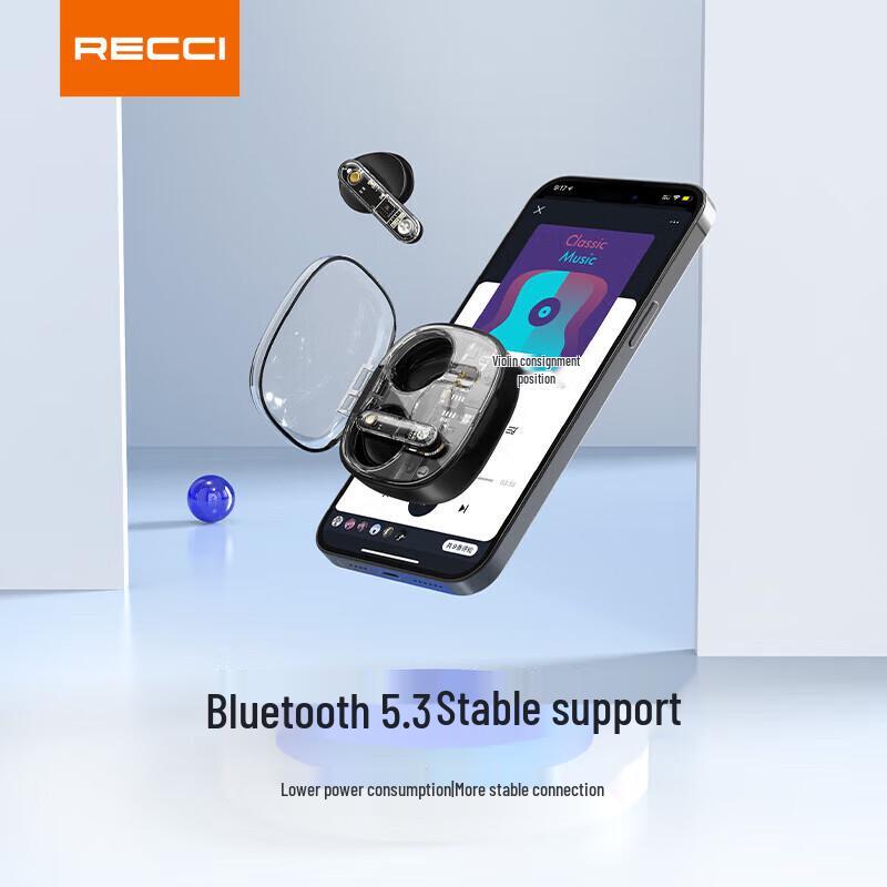 Recci REP-W58 Transparent Mecha TWS Bluetooth Earbuds
