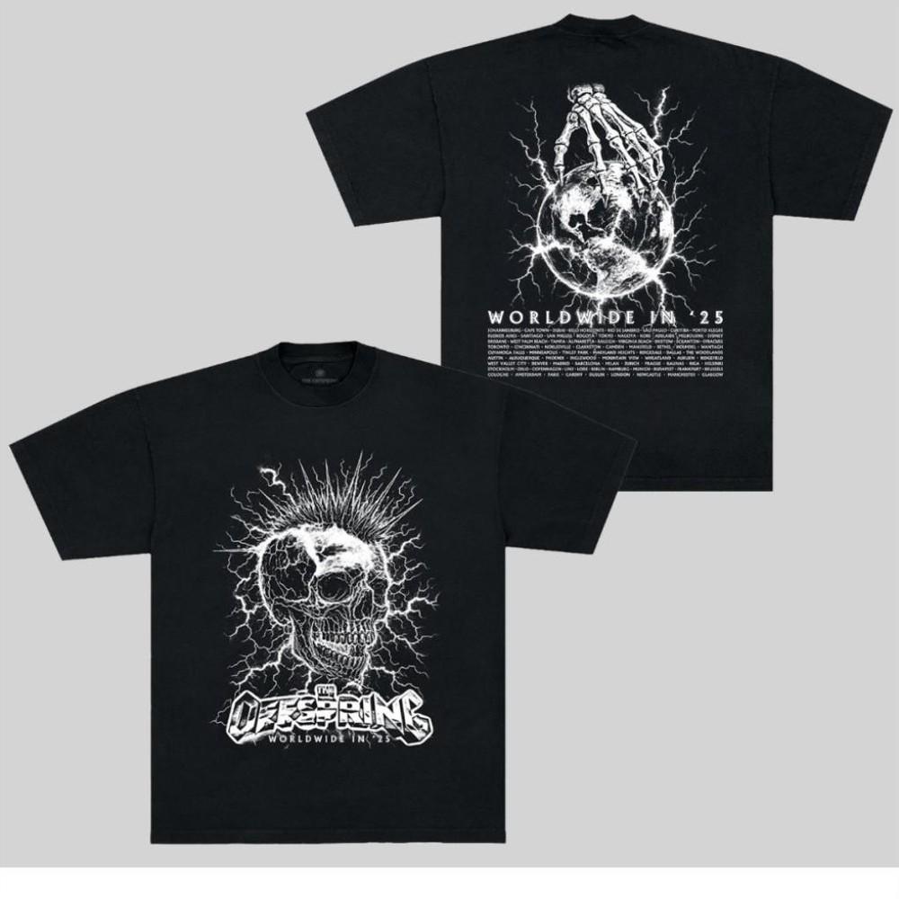 The Offspring 2025 Skull Tour Unisex TShirt Heavy Cotton All Size Unisex T-Shirt XXL