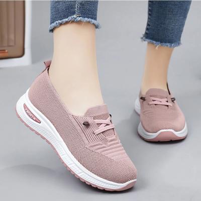 Kadın Günlük Ayakkabılar Moda Nefes Alabilir Yürüyüş File Düz Ayakkabılar Spor Ayakkabılar Kadın Spor Salonu Vulkanize Ayakkabılar Pembe Kadın Ayakkabıları